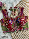 Rk Blouse Silk Kaudi Lace Mirror Work Navratri Sleeveless Blouse Wholesale Market In Surat
